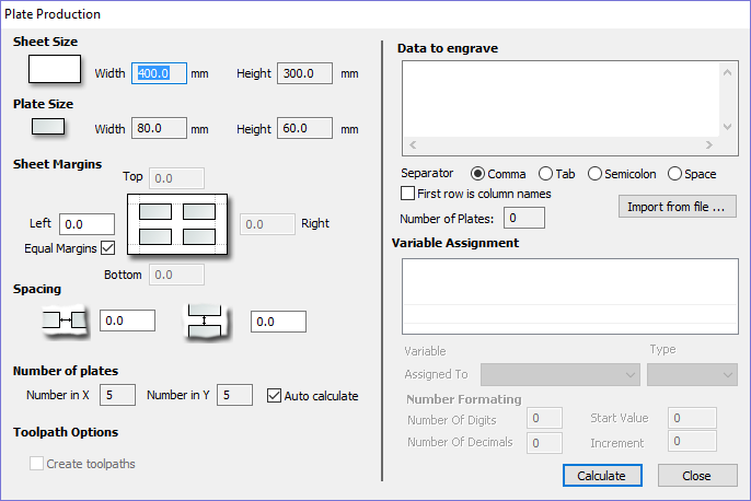 Plate production Form